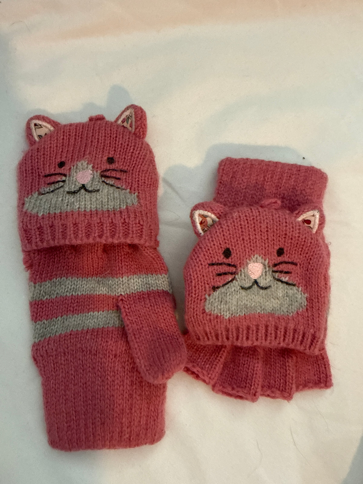 Toddler mitten gloves Pink cats