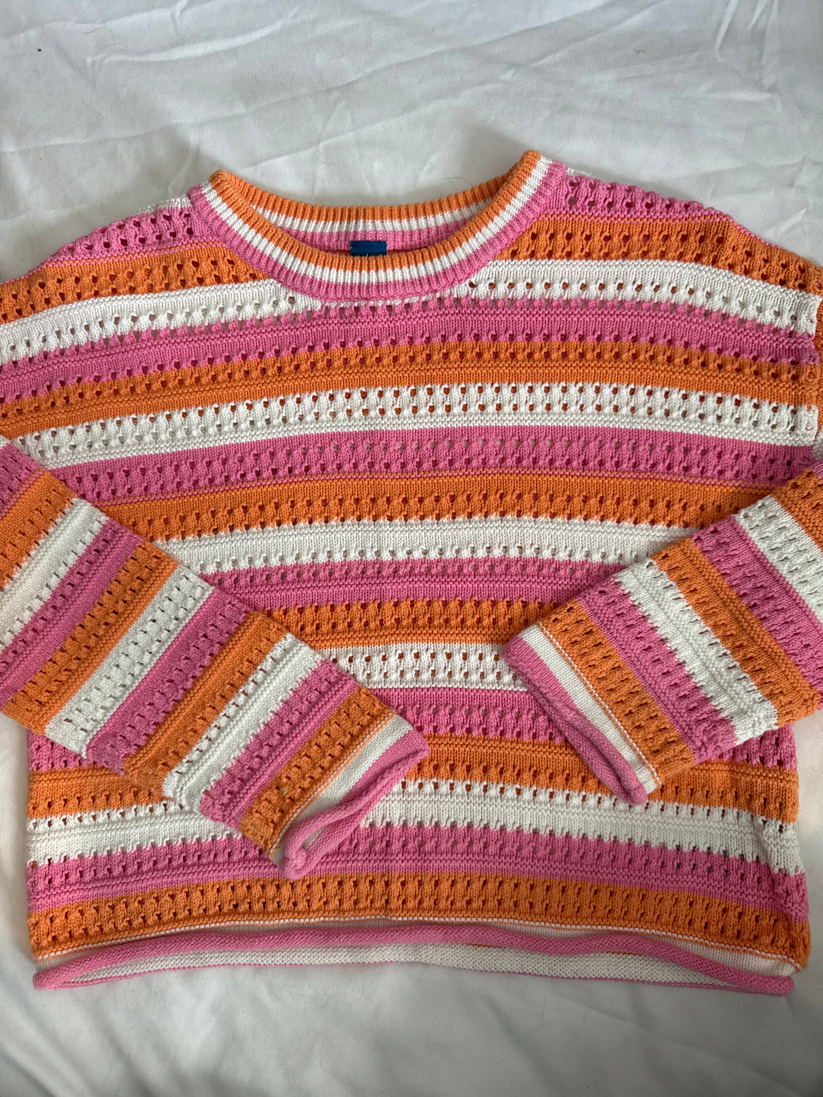 Old Navy sweater Pink orange white - size Youth - 10 (L)