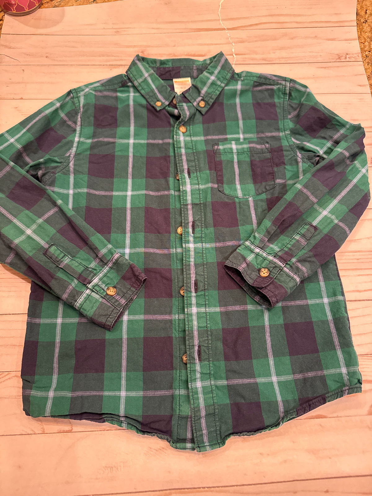 Gymboree button down Green/navy - s (5/6) - size Youth - 5 (XS)