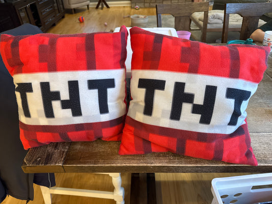 Minecraft TNT Pillow Set of 2