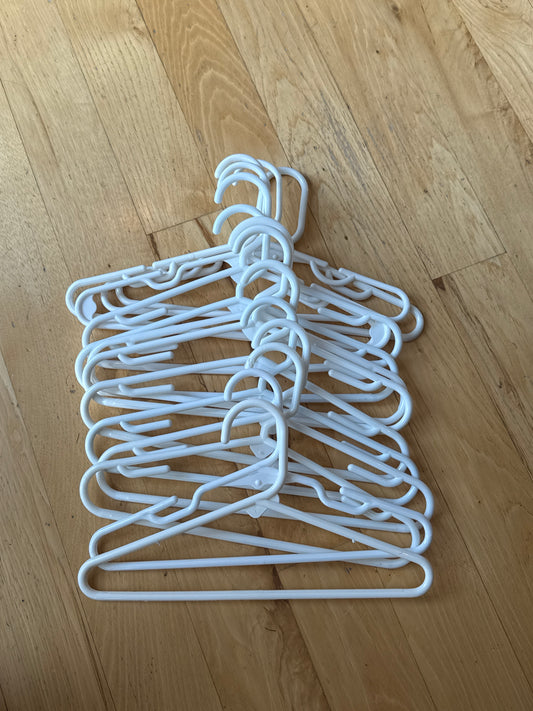 14 lot thick White hangers toddler