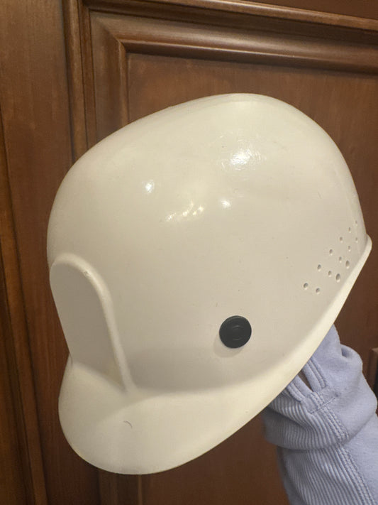 White Construction Helmet - EUC