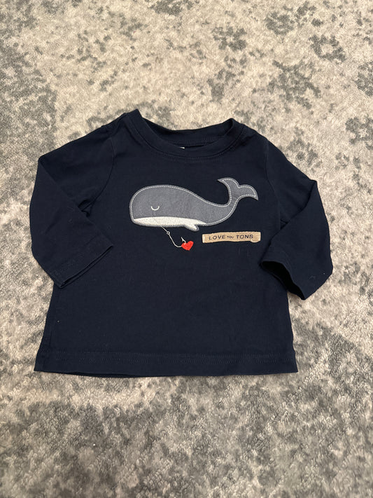 Janie & Jack Whale shirt - size Month - 3-6 / 6M