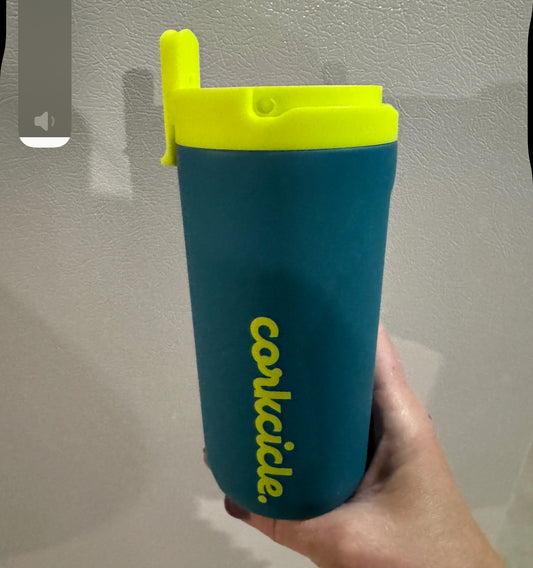 Corkcicle water Bottle blue/yellow