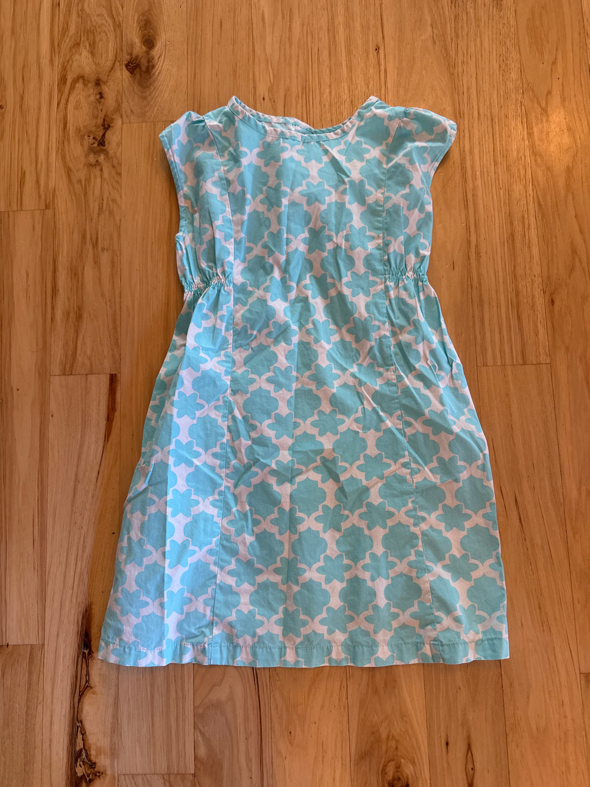 Hanna Andersson Teal Dress EUC -130 (7/8) - size Youth - 7 (S)