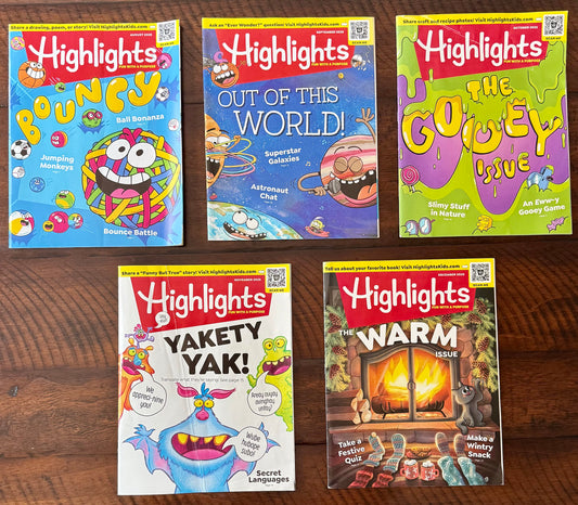 Highlights Magazine: - 5 magazine bundle