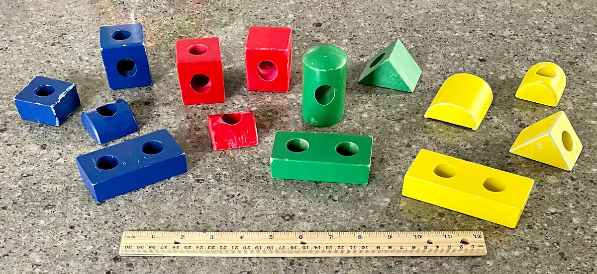 Wooden colorful shapes -14 total
