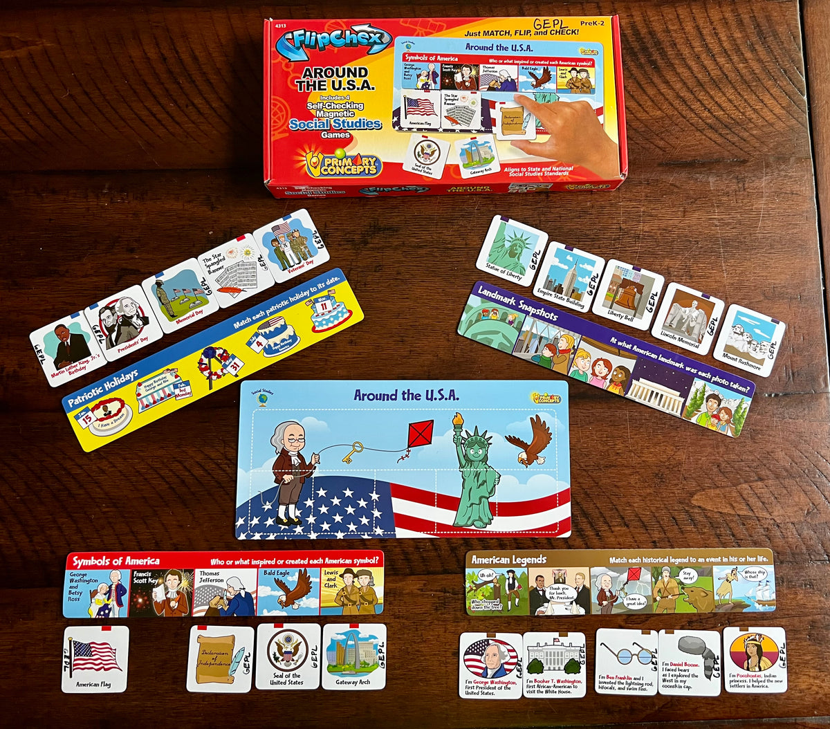 FlipChex Around the USA -4 social studies games