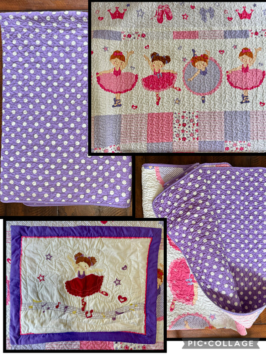 Comforter & pillow sham - BALLERINAS (twin size)
