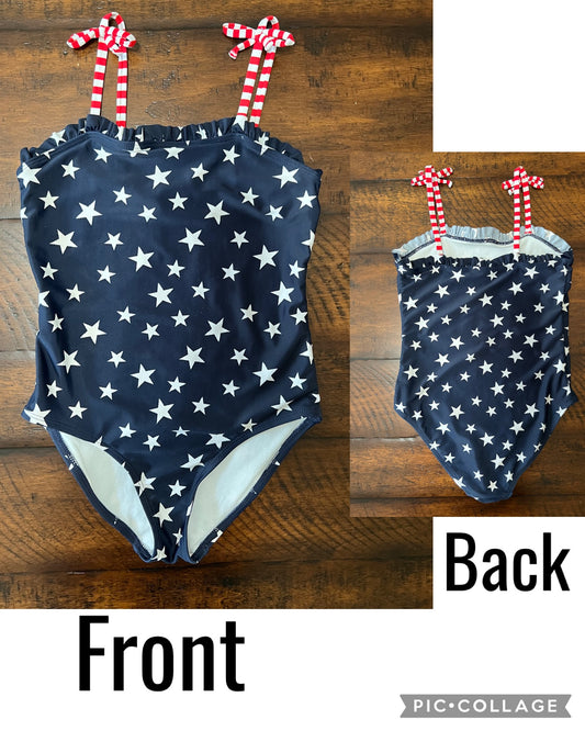 Navy stars & stripes - super cute, well made - size Youth - 10 (L)