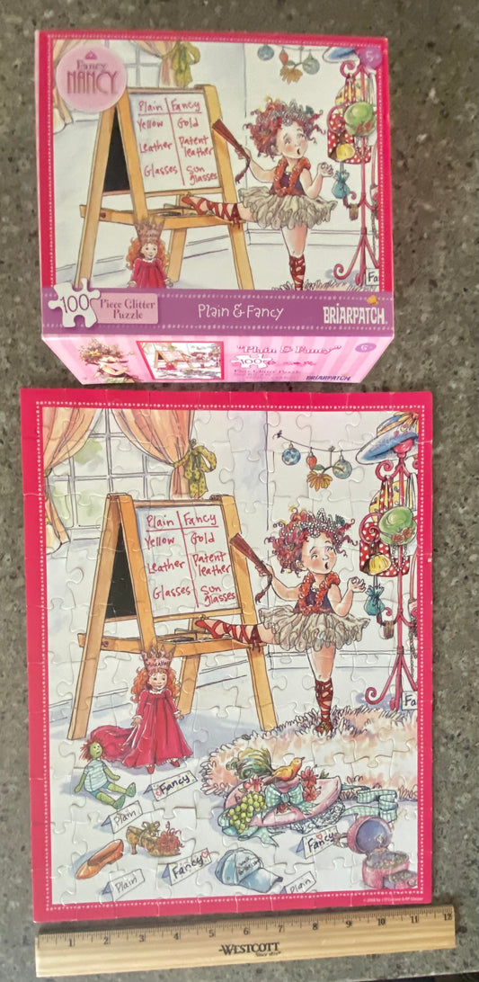 Fancy Nancy 100pc PUZZLE PLAIN & FANCY- glitter!
