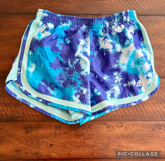 Sketcher Active shorts -blue/purple, white trim - size Youth - 10 (L)
