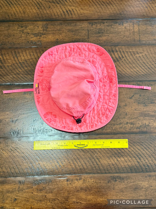 Pink UVA adjustable hat -strap under chin
