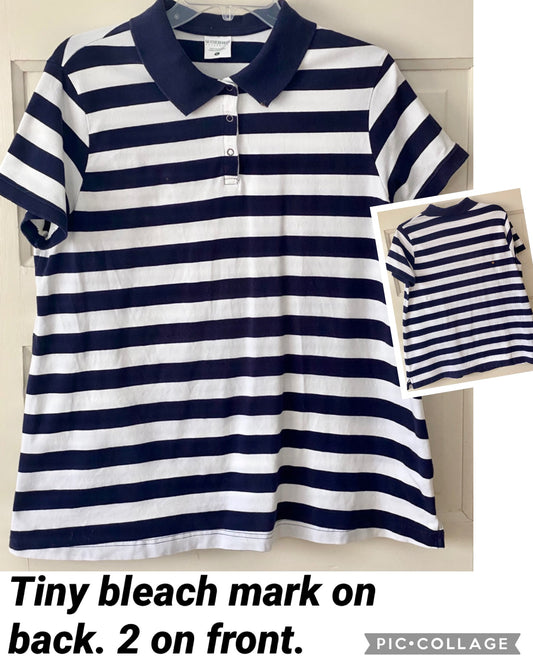 Motherhood Maternity top blue/white stripes, PC - size Women - L (12/14)