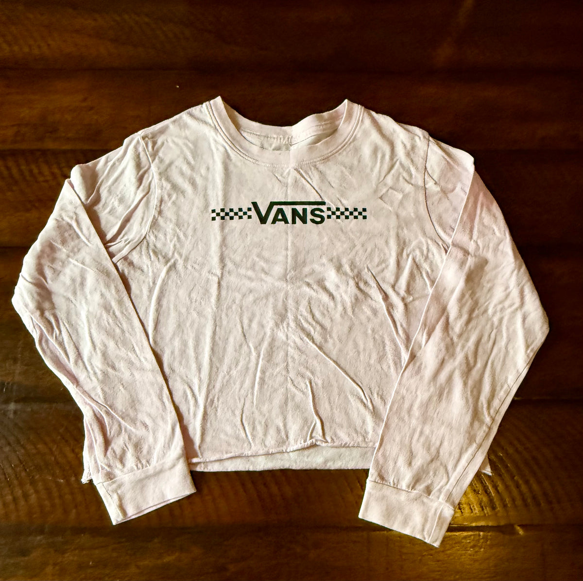 VANS LS pink top -cropped - size Youth - 14 (XL)