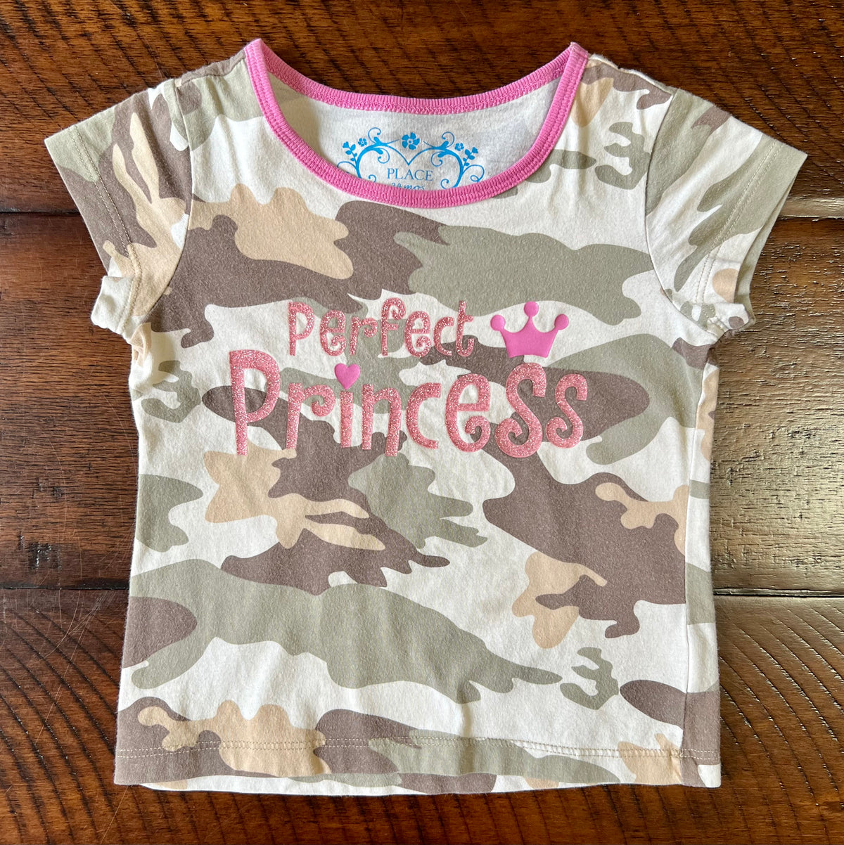 Childrens Place camo top Perfect Princess- GUC - size Month - 18-24 / 24M