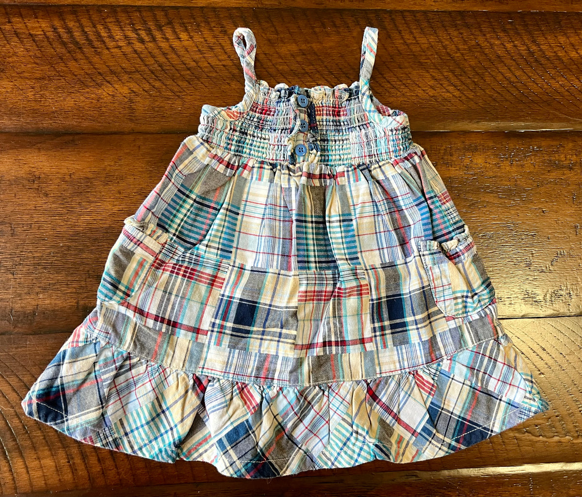 Blue patchwork sundress Adorable quilt dress! - size Month - 9-12 / 12M