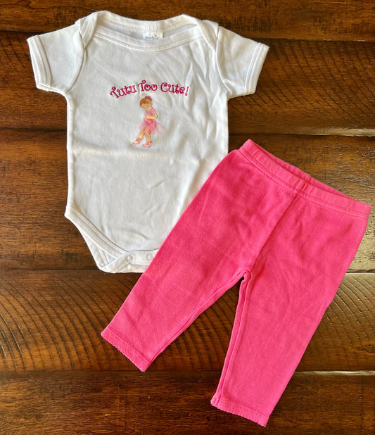 2pc NEW! MUDPIE Tutu top Carter's pink pants - size Month - 3-6 / 6M
