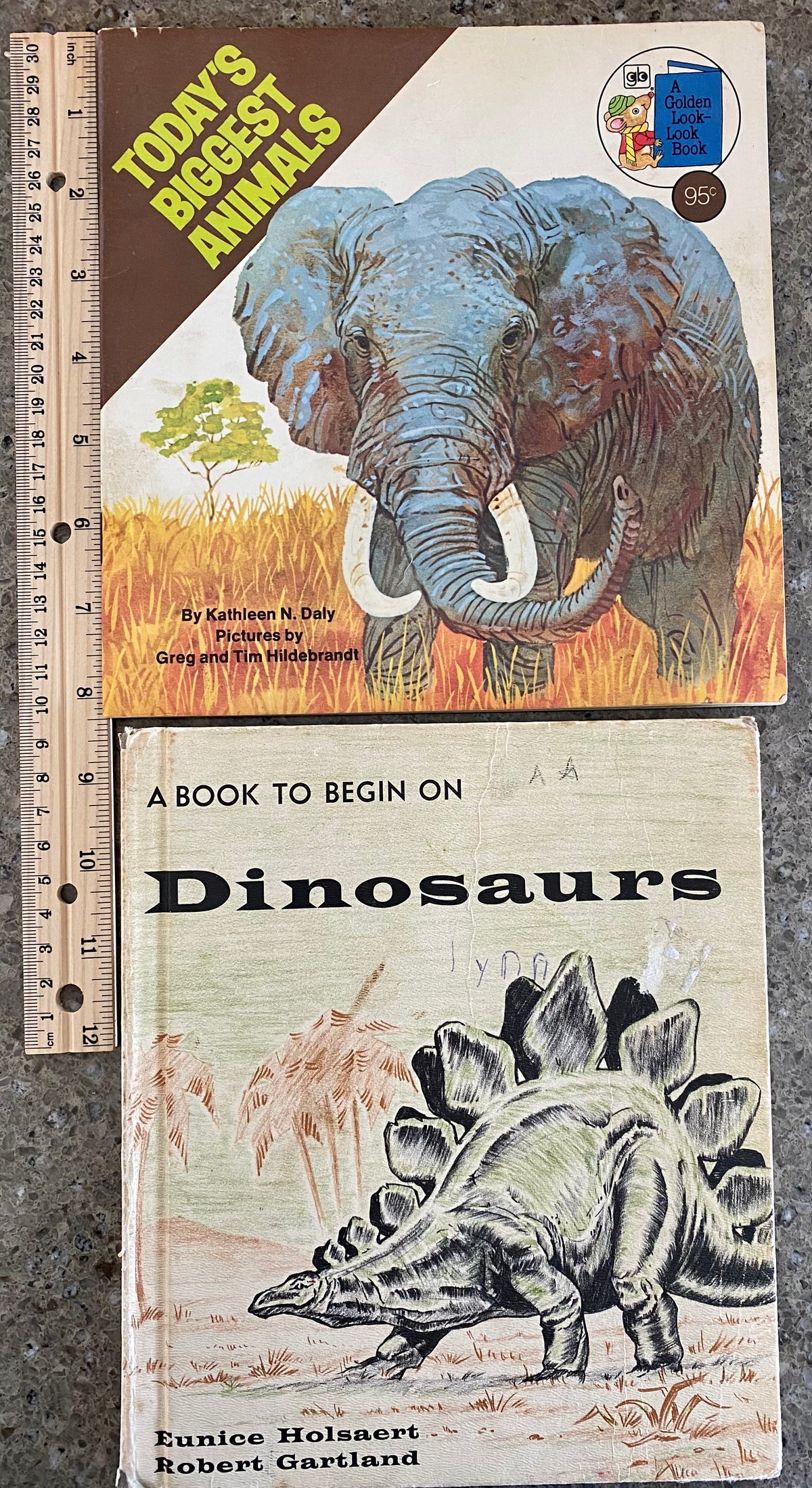 2- Todays Big Animals; & Book on Dinosaurs (aged)