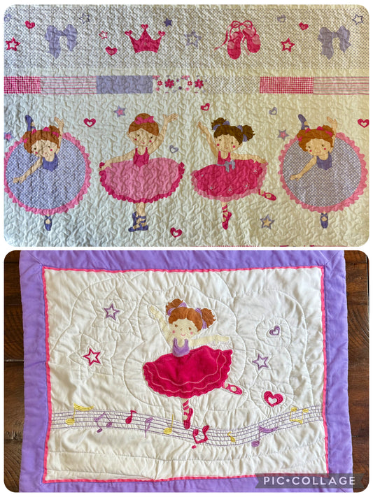 Comforter & pillow sham -BALLERINAS (twin size)