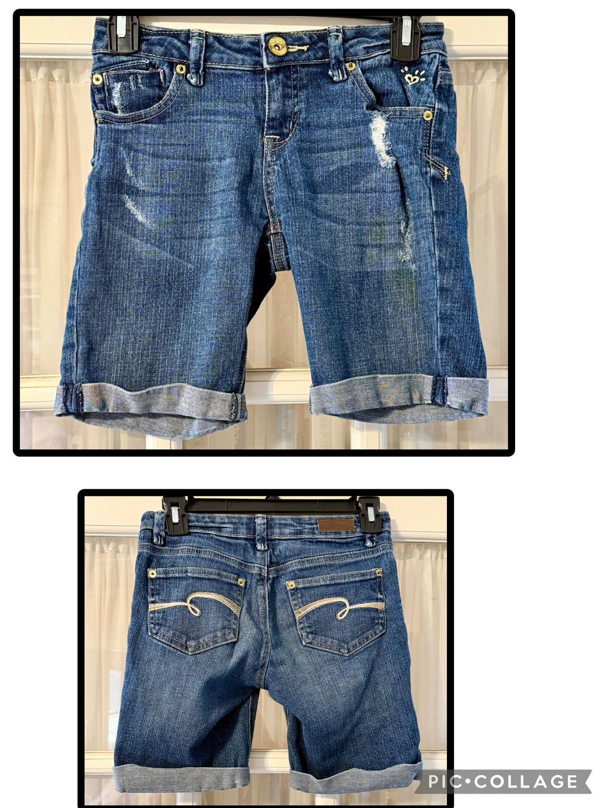 Justice denim shorts -size 10R - size Youth - 10 (L)