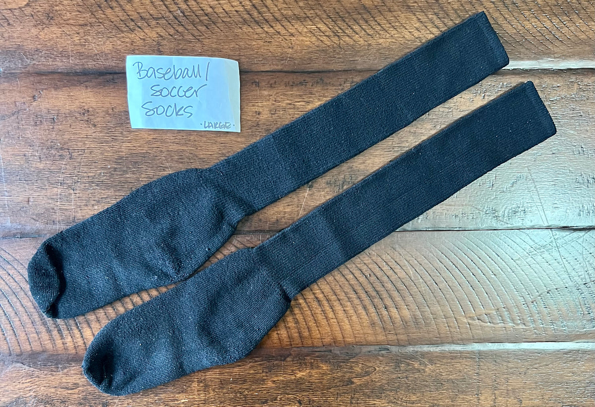 Baseball / soccer socks BLACK/LARGE Men 8 to 13 - size Shoes - Adult 8