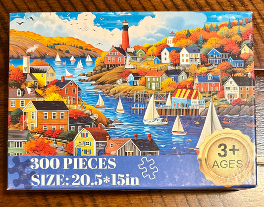 Autumn harbor scene - 300 pieces, size 20x15