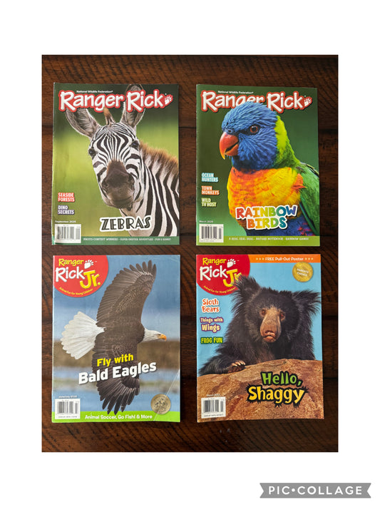 Ranger Rick Magazines - 2 Rick Jr + 2 RR