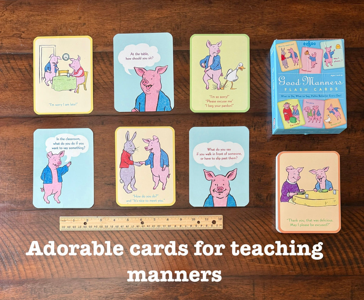 eeBoo GOOD MANNERS -48 cute Q&A flashcards