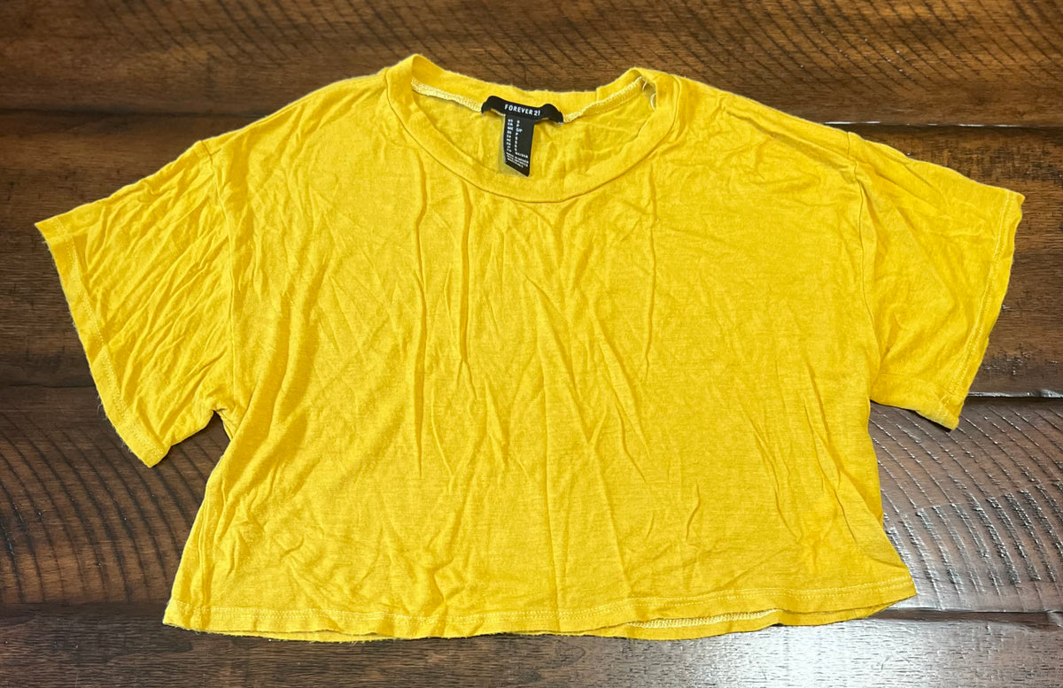 Forever 21 marigold top -short sleeves, cropped - size Junior - S (3/5)