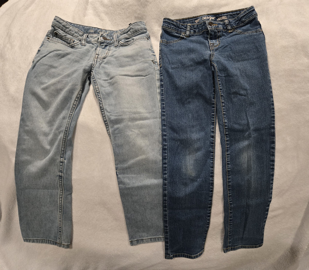 2 pairs cat & jack blue jeans, VGUC - size Youth - 8 (M)
