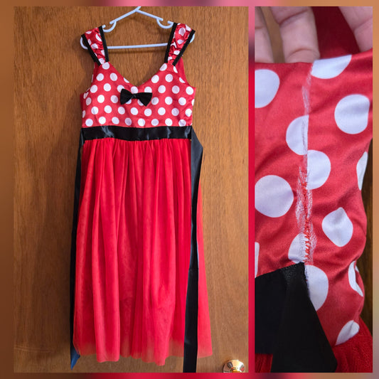 Gorgeous Minnie Mouse Dress, tag 120, slim fit - size Youth - 4 (XS)