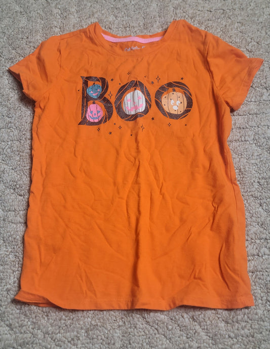 VGUC Cat and Jack 7/8 Halloween Boo SS Shirt - size Youth - 7 (S)