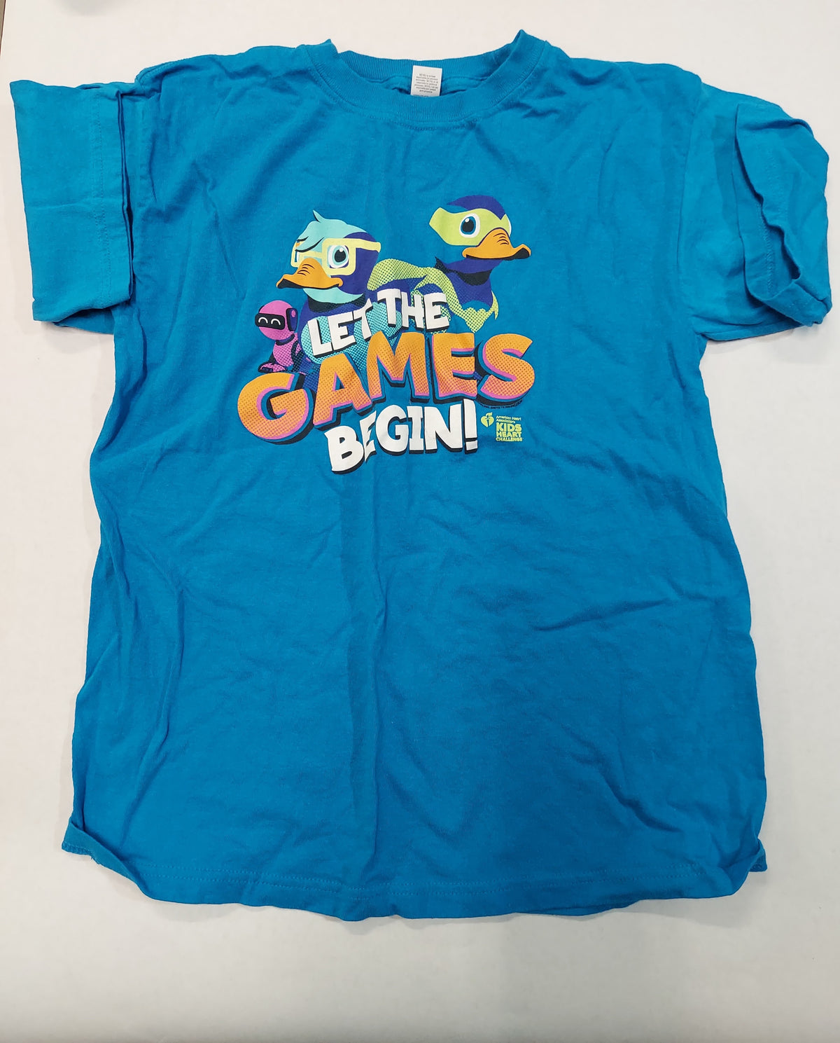 S/S Blue Ducks Let Games Begin - size Youth - 14 (XL)