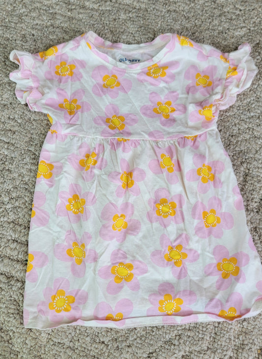 VGUC Old Navy 2T SS Flower Dress - size Toddler - 2T
