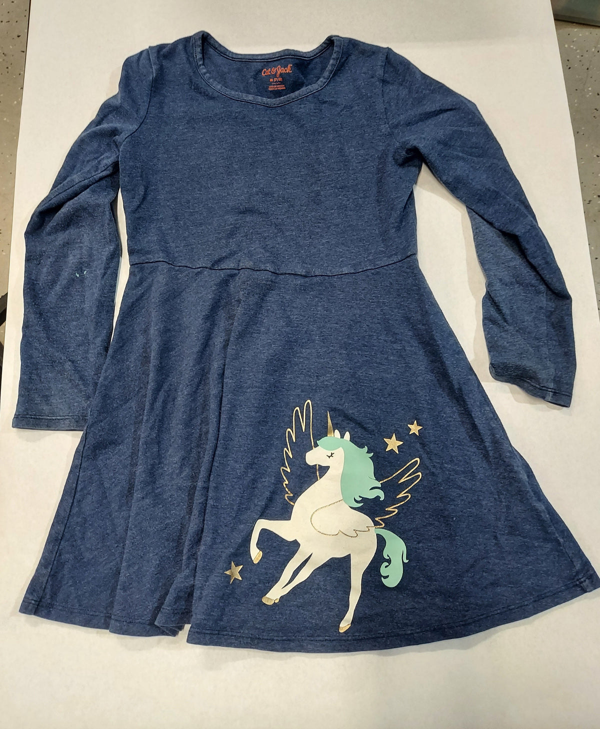 Navy Unicorn Dress Cat & Jack - size Youth - 7 (S)