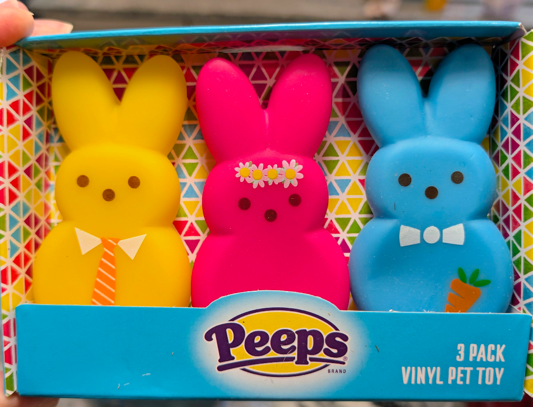 NEW Peeps for Pets Vinyl Squeaky Bunny Dog Toys