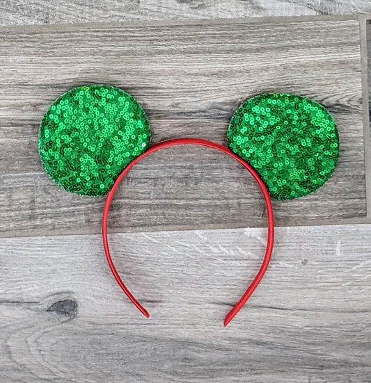 Disney Mickey Green Ears Christmas NWOT 3