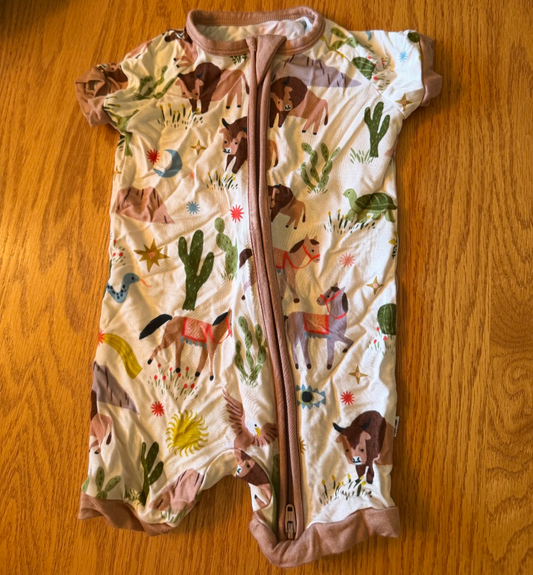 Short sleeve Cowboy Zip sleeper - size Month - 3-6 / 6M