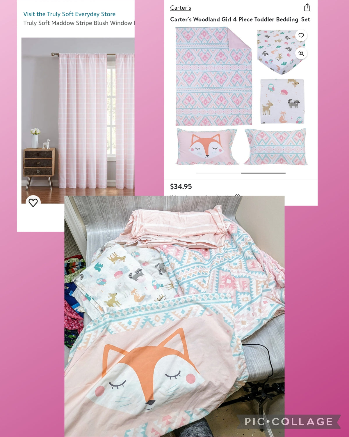 Carters Woodland 4 piece Toddler Bedding & window