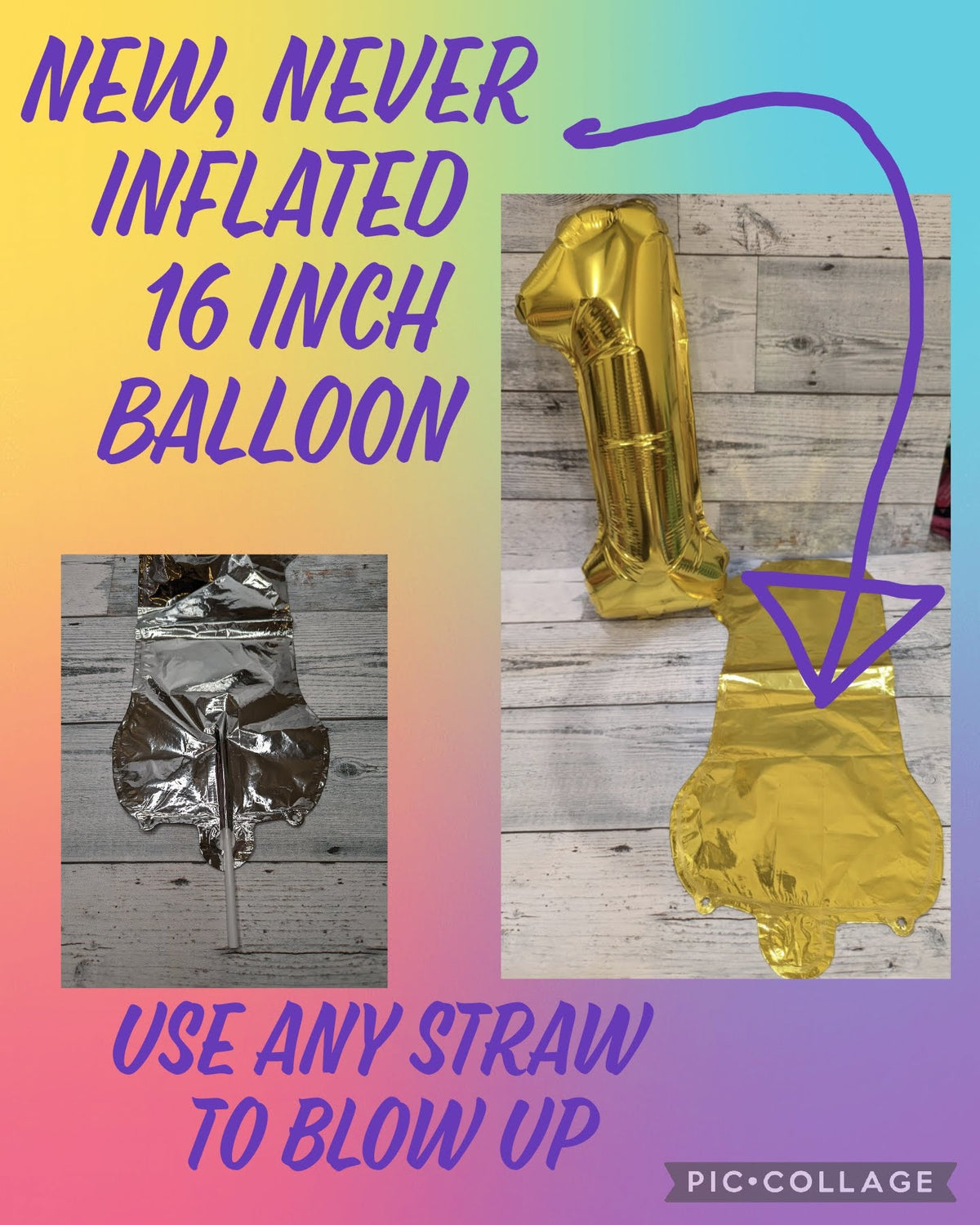Gold #1 16in NWOT Mylar Balloon 1