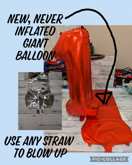 NWOT Red 30in #1 Mylar Birthday Balloon 5