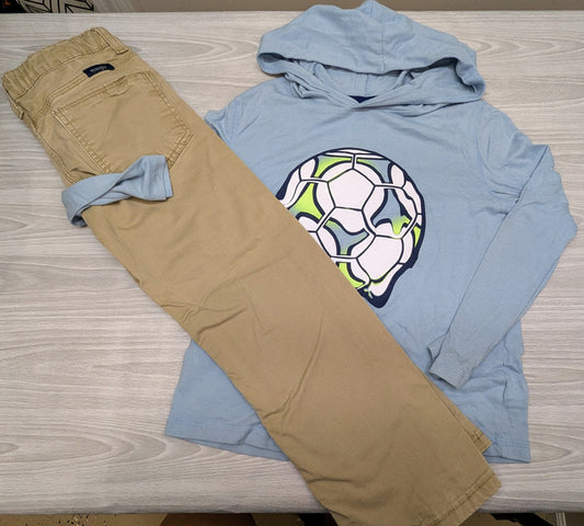 Jumping Beans light blue Soccer tee & Wrangler - size Youth - 6 (S)
