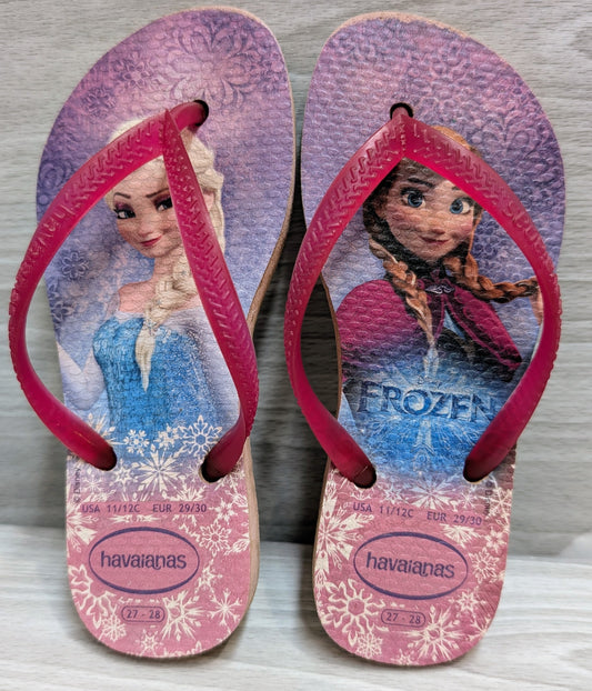 Disney Frozen Elsa Anna Havaianas flip flops - size Shoes - Toddler 11