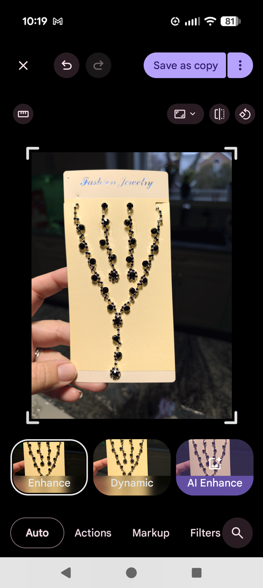 NEW Black Rhinestone Necklace Earrings Set