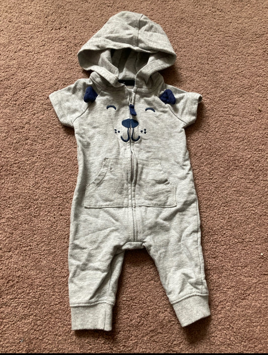 Carters Adorable Dog Outfit Light Gray with - size Month - 0-3 / 3M