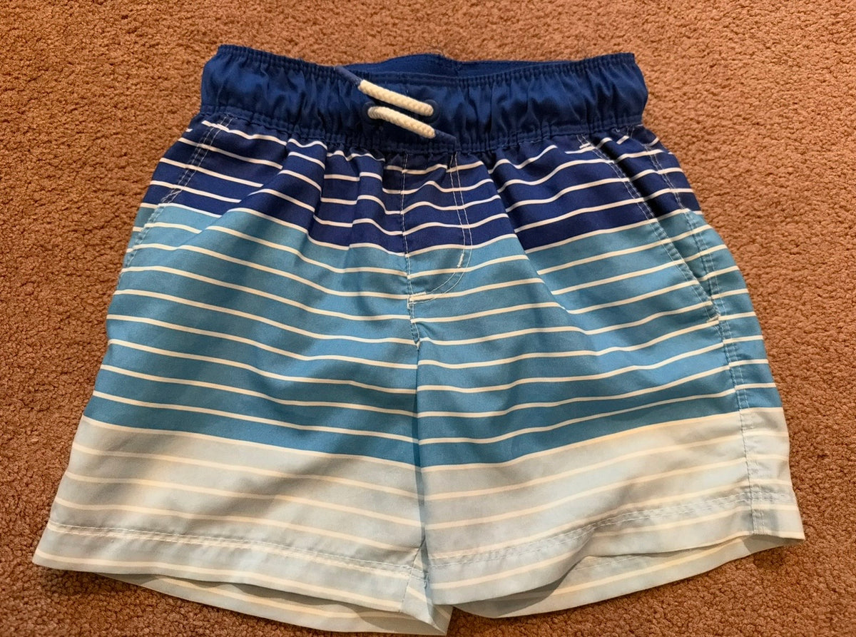 Blue Striped Swim Trunks Cat & Jack - size Youth - 4 (XS)