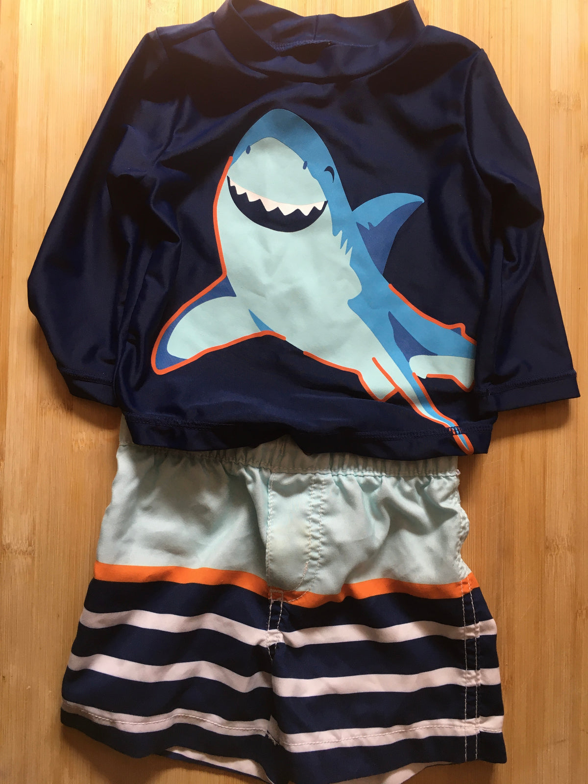 2 pieces, just one you carter's, shark, stripes - size Month - 3-6 / 6M