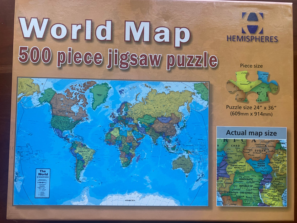 Large World Map 500 complete, large pieces