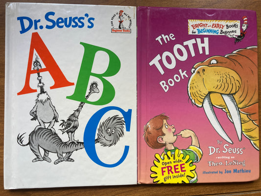 2 Dr Seuss, Tooth Book, ABC, Hardbacks